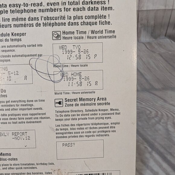 Vintage Y2K Casio SF-3600 Black Retro Backlit Display Illuminator Digital Diary - Picture 6 of 6